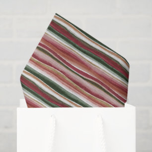 Papier Mousseline Or Vert Bourgogne Rouge Carmi Roux Rayures Anniver