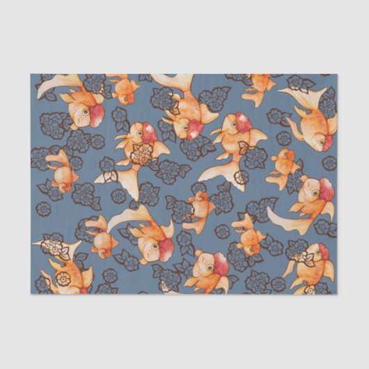 Papier Mousseline Oranda Goldfish (Recto)