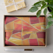 Papier Mousseline Orange and gold Stained Glass Mosaic Pattern (Cadeau)