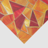 Papier Mousseline Orange and gold Stained Glass Mosaic Pattern (Détail)