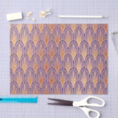 Papier Mousseline orange, art déco, métallique, betterave, corail, v (Artisanat)