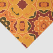 Papier Mousseline Orange Automne Coloré Ethnic Mosaic Motif (Détail)