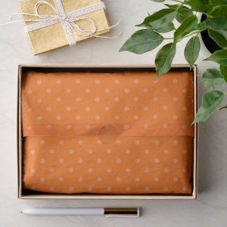 Papier Mousseline Orange avec des pois orange pâle