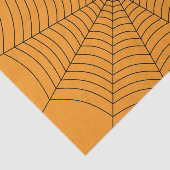 Papier Mousseline Orange Black spider web Halloween pattern (Détail)