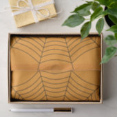 Papier Mousseline Orange Black spider web Halloween pattern (Cadeau)