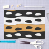 Papier Mousseline Orange Black White Stripes (Artisanat)