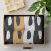 Papier Mousseline Orange Black White Stripes (Cadeau)