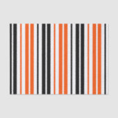 Papier Mousseline Orange Black White Stripes Pattern Design  (Recto)