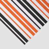 Papier Mousseline Orange Black White Stripes Pattern Design  (Détail)