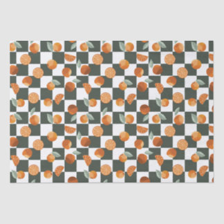 Papier Mousseline Orange Blisses sur les dameurs Turquoises foncés