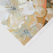 Papier Mousseline Orange Blossoms Dragonfly Découpage Vintage (Détail)