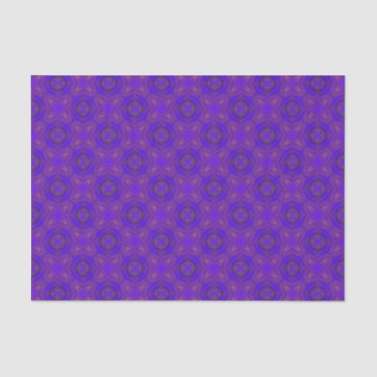 Papier Mousseline Orange Blue Purple Abstract Lattice Pattern (Recto)