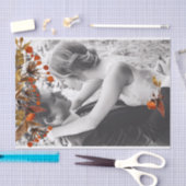 Papier Mousseline Orange Brown Feuillage Ajouter Votre Propre Photo (Artisanat)