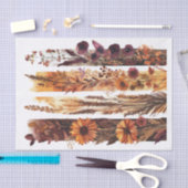 Papier Mousseline Orange Brûlé Automne automne Fleurs sauvages Décou (Artisanat)
