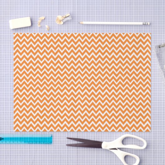 Papier Mousseline Orange Chevron (Artisanat)