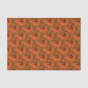 Papier Mousseline Orange Daisy Flower Nature Motif