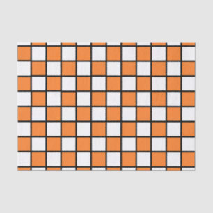 Papier Mousseline Orange décrite Checkered et noir