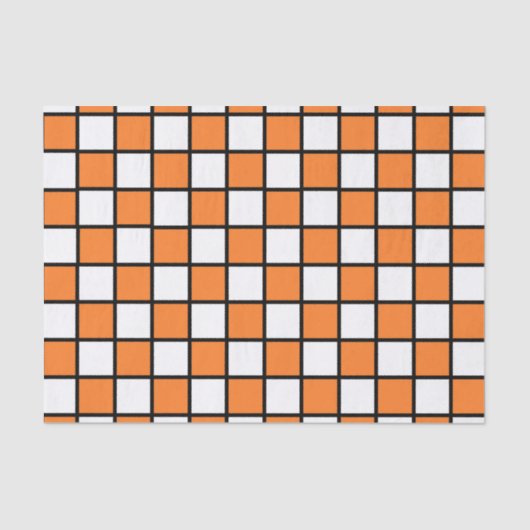 Papier Mousseline Orange décrite Checkered et noir (Recto)