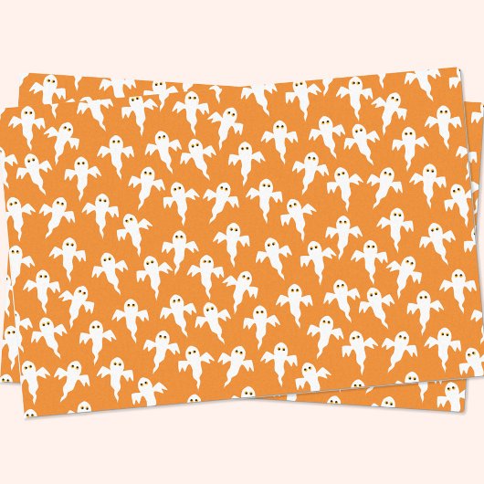 Papier Mousseline Orange d'Halloween fantôme