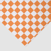 Papier Mousseline Orange et blanc Checkered (Détail)