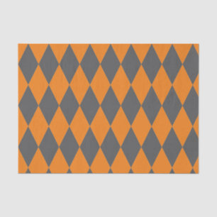 Papier Mousseline ORANGE ET HARLEQUIN GRAS MOTIF Papier de tissus