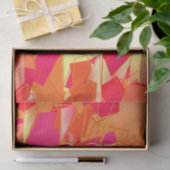 Papier Mousseline Orange et rose chaud, Kadinsky inspiré Abstrait (Cadeau)