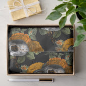 Papier Mousseline Orange Floral Skull Series Design 10 (Cadeau)