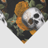 Papier Mousseline Orange Floral Skull Series Design 10 (Détail)