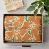 Papier Mousseline Orange Hibiscus Fleurs Tropical Hawaiian Luau (Cadeau)
