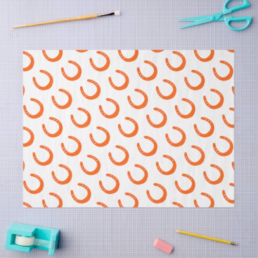 Papier Mousseline Orange Horseshoe Silhouette Chevaux modernes Grang (Artisanat)