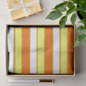 Papier Mousseline Orange, jaune et White Stripes (Cadeau)