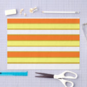 Papier Mousseline Orange, jaune et White Stripes (Artisanat)