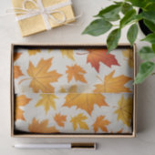 Papier Mousseline Orange Jaune Russe Automne Feuille Motif (Cadeau)