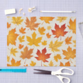 Papier Mousseline Orange Jaune Russe Automne Feuille Motif (Artisanat)