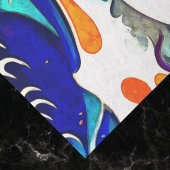 Papier Mousseline Orange Koi Fish in a Great Wave Japanese Style  