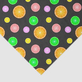 Papier Mousseline Orange lemon lime grapefruit summer party pattern (Détail)