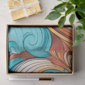 Papier Mousseline Orange lunaire | Bleu bondi | Découpage torride (Cadeau)