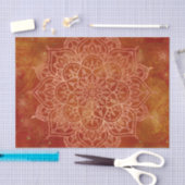 Papier Mousseline Orange Mandala & Gold Glam Modern Chic (Artisanat)