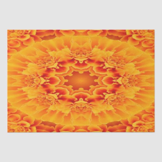 Papier Mousseline Orange Marigold Mandala (Recto)