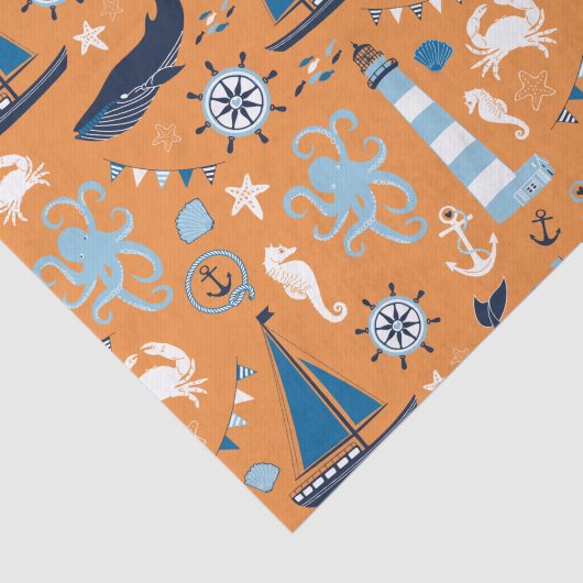 Papier Mousseline Orange marine (Détail)