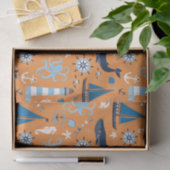 Papier Mousseline Orange marine (Cadeau)