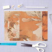 Papier Mousseline Orange Peonies Découpage Design (Artisanat)