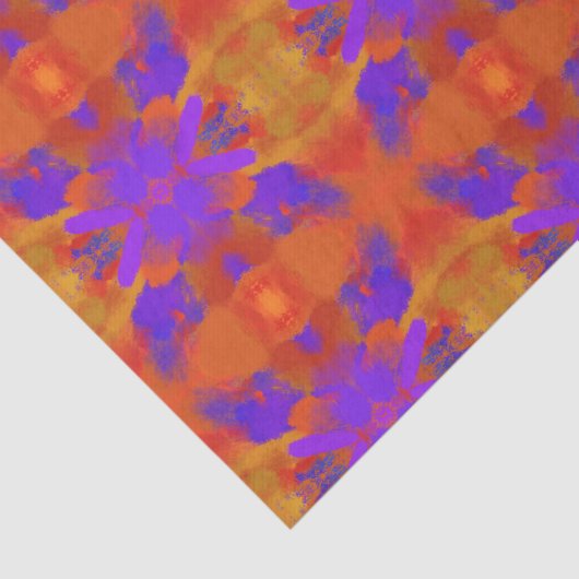 Papier Mousseline Orange Purple And Red Abstract Graphic Art Design (Détail)
