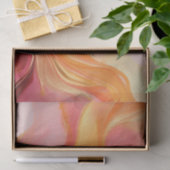 Papier Mousseline Orange, rose et or Abstrait moderne (Cadeau)