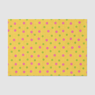 PAPIER MOUSSELINE ORANGE ROSE VERT POIS