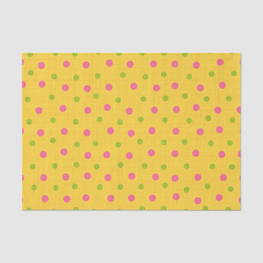 PAPIER MOUSSELINE ORANGE ROSE VERT POIS (Recto)
