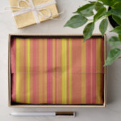 Papier Mousseline Orange rouge jaune rayures (Cadeau)