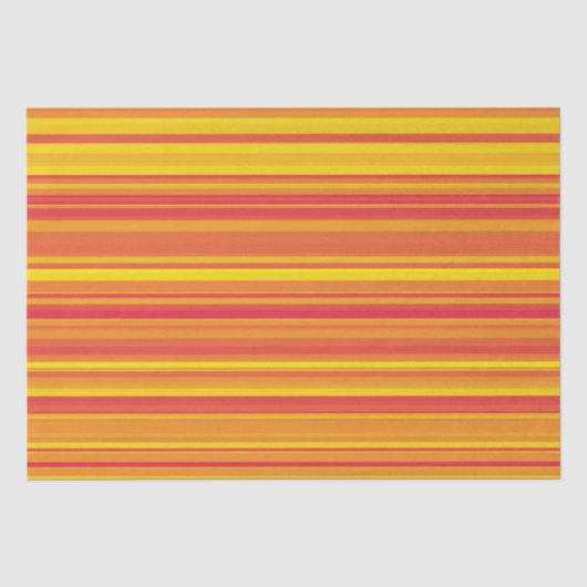 Papier Mousseline Orange rouge jaune rayures (Recto)