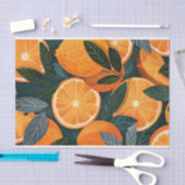 Papier Mousseline Orange Slices Agrumes Illustration de fruits Décou (Artisanat)