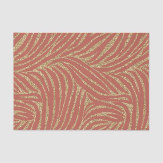 Papier Mousseline Orange Spice Gold Parties scintillant Zebra Annive (Recto)